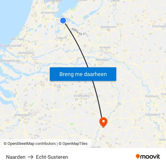 Naarden to Echt-Susteren map