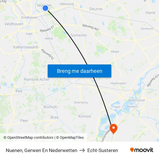 Nuenen, Gerwen En Nederwetten to Echt-Susteren map