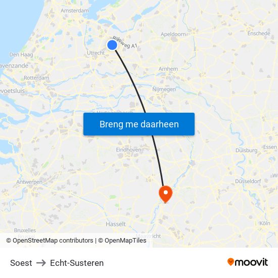 Soest to Echt-Susteren map