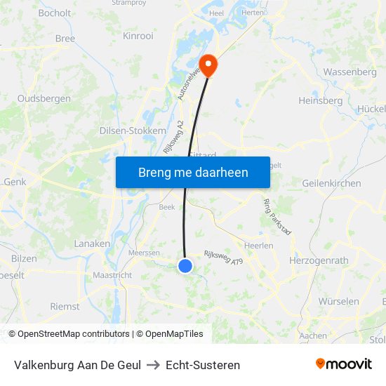 Valkenburg Aan De Geul to Echt-Susteren map