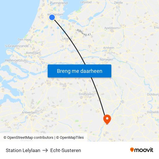 Station Lelylaan to Echt-Susteren map