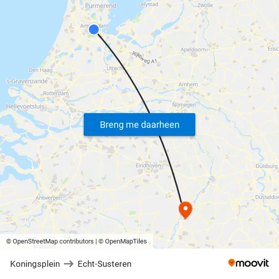 Koningsplein to Echt-Susteren map