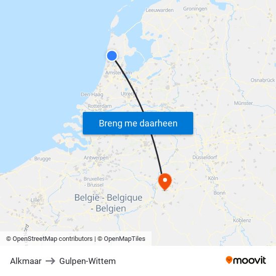 Alkmaar to Gulpen-Wittem map