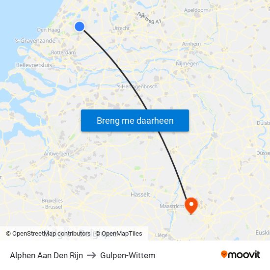 Alphen Aan Den Rijn to Gulpen-Wittem map
