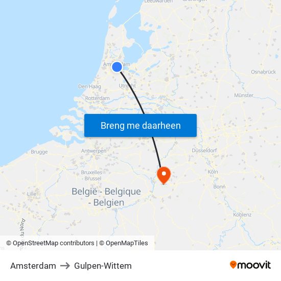 Amsterdam to Gulpen-Wittem map