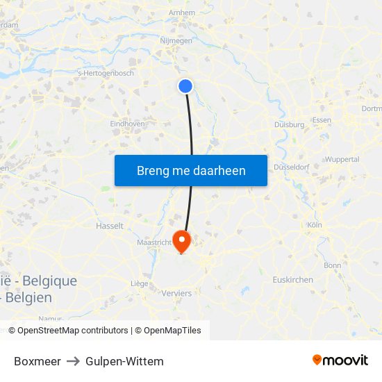 Boxmeer to Gulpen-Wittem map