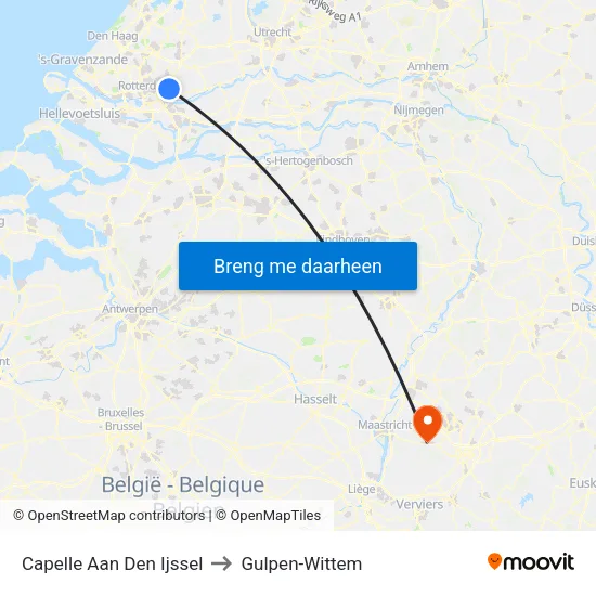 Capelle Aan Den Ijssel to Gulpen-Wittem map