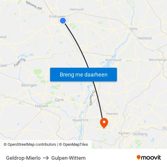 Geldrop-Mierlo to Gulpen-Wittem map