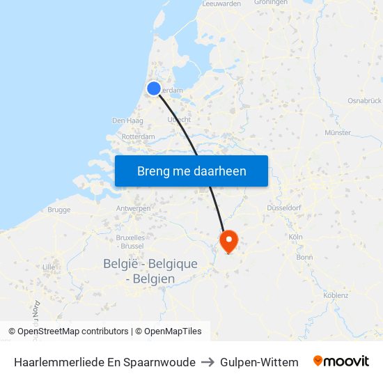 Haarlemmerliede En Spaarnwoude to Gulpen-Wittem map