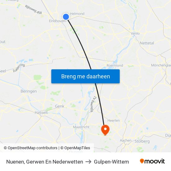 Nuenen, Gerwen En Nederwetten to Gulpen-Wittem map