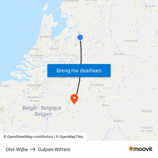 Olst-Wijhe to Gulpen-Wittem map