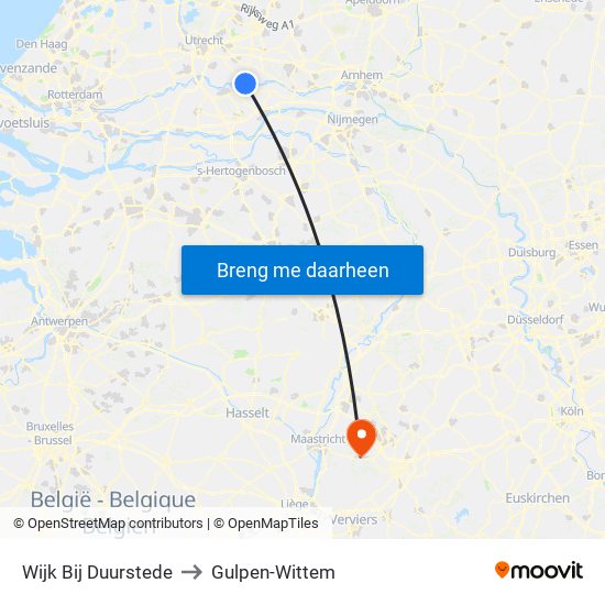 Wijk Bij Duurstede to Gulpen-Wittem map