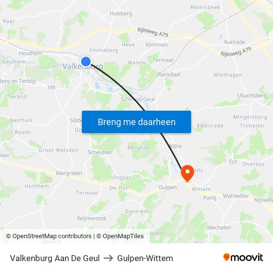 Valkenburg Aan De Geul to Gulpen-Wittem map