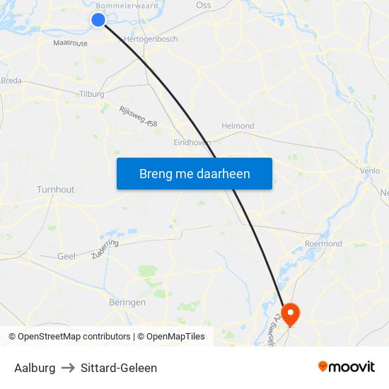 Aalburg to Sittard-Geleen map