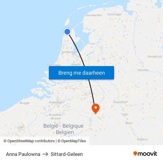 Anna Paulowna to Sittard-Geleen map