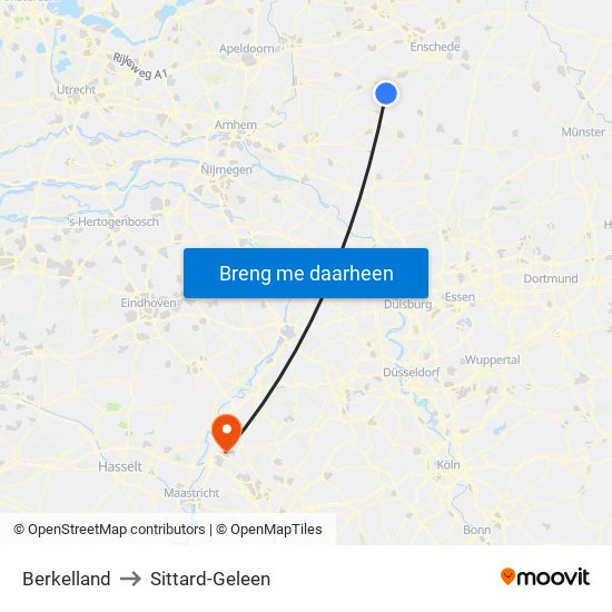 Berkelland to Sittard-Geleen map