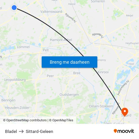 Bladel to Sittard-Geleen map