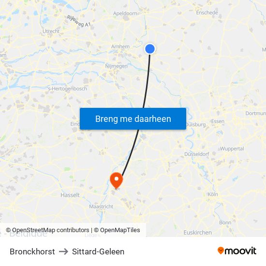 Bronckhorst to Sittard-Geleen map