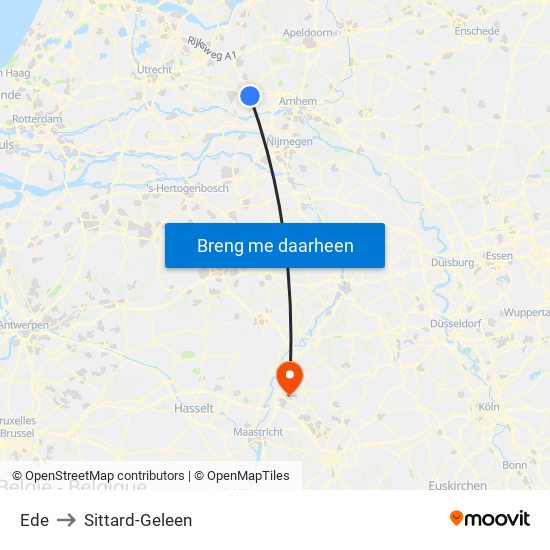 Ede to Sittard-Geleen map