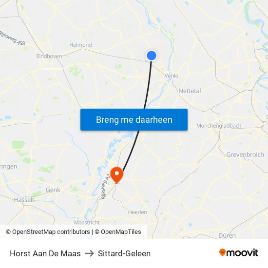 Horst Aan De Maas to Sittard-Geleen map