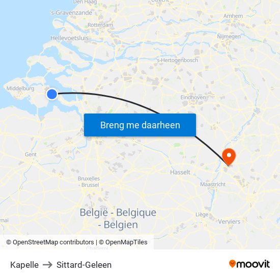 Kapelle to Sittard-Geleen map