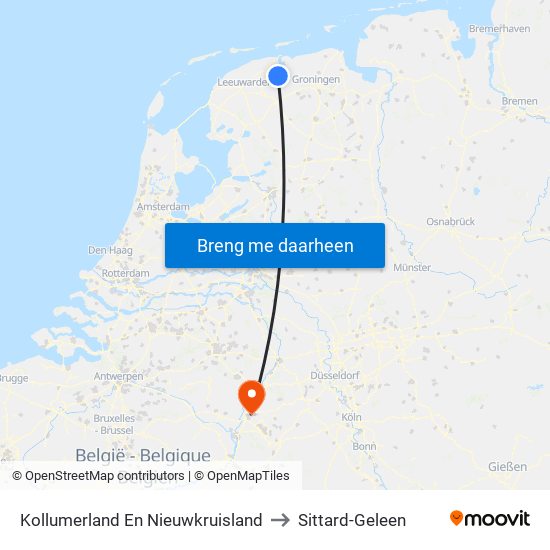 Kollumerland En Nieuwkruisland to Sittard-Geleen map