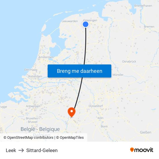 Leek to Sittard-Geleen map