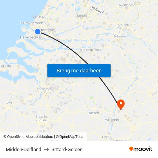 Midden-Delfland to Sittard-Geleen map