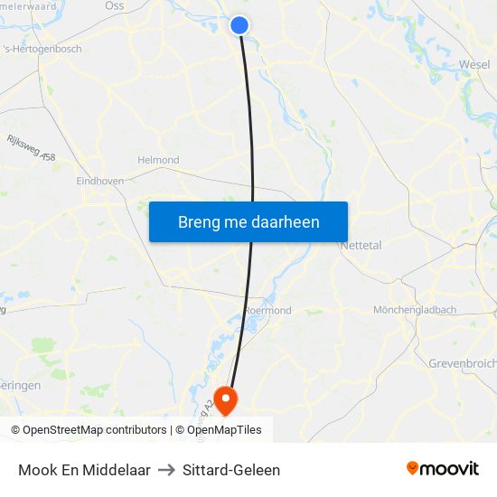 Mook En Middelaar to Sittard-Geleen map