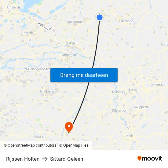 Rijssen-Holten to Sittard-Geleen map