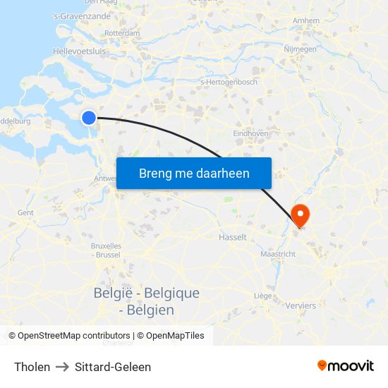 Tholen to Sittard-Geleen map