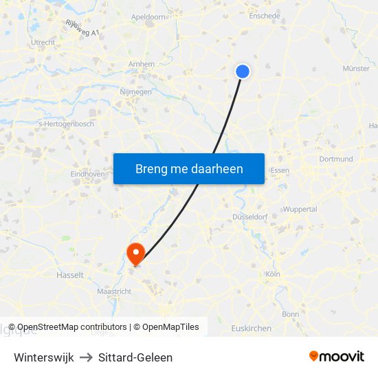 Winterswijk to Sittard-Geleen map