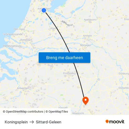 Koningsplein to Sittard-Geleen map