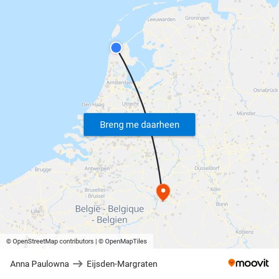 Anna Paulowna to Eijsden-Margraten map