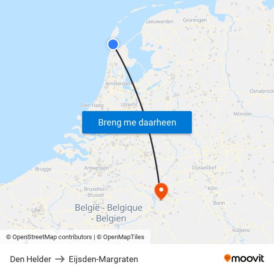 Den Helder to Eijsden-Margraten map