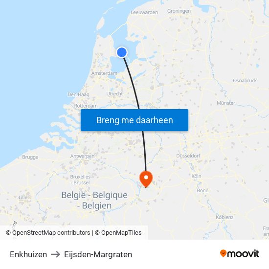 Enkhuizen to Eijsden-Margraten map