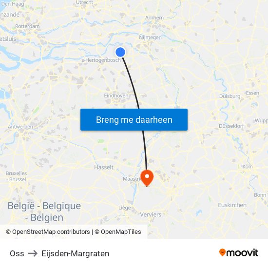 Oss to Eijsden-Margraten map