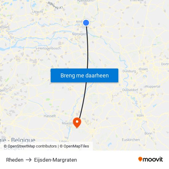 Rheden to Eijsden-Margraten map