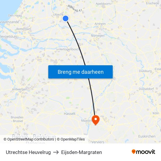 Utrechtse Heuvelrug to Eijsden-Margraten map