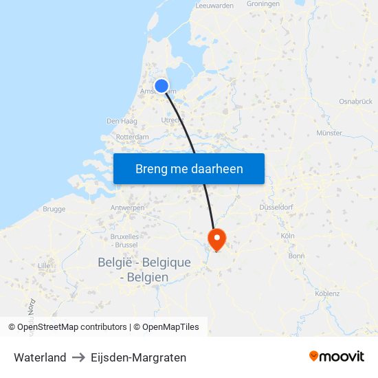 Waterland to Eijsden-Margraten map