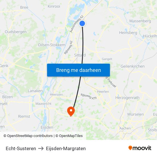 Echt-Susteren to Eijsden-Margraten map
