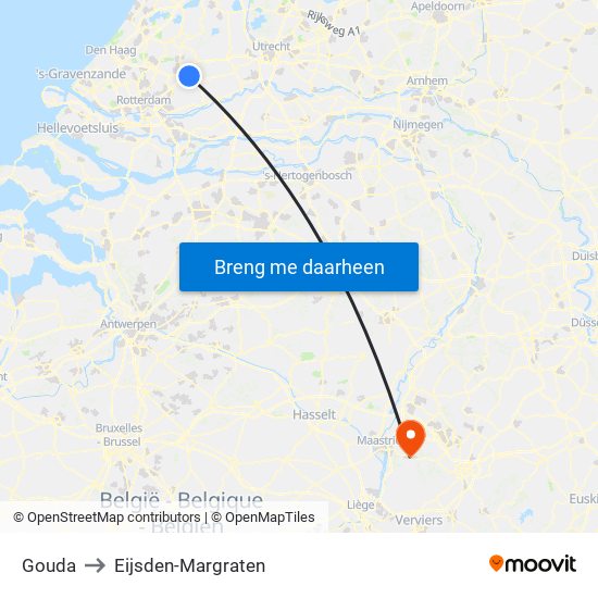 Gouda to Eijsden-Margraten map