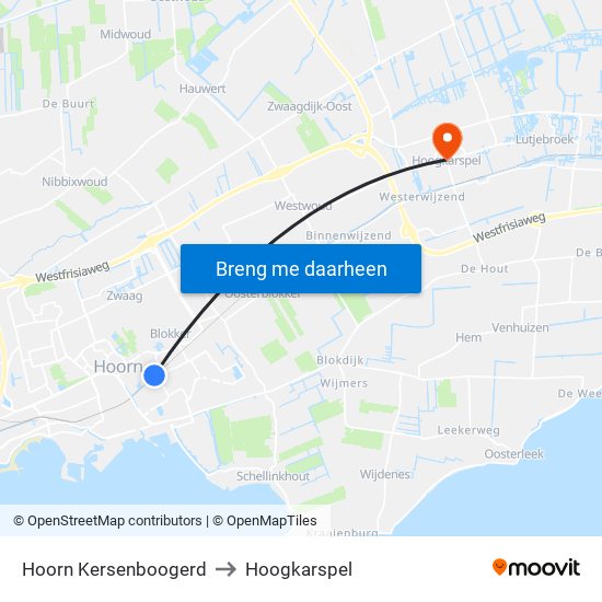 Hoorn Kersenboogerd to Hoogkarspel map