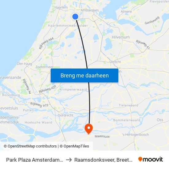 Park Plaza Amsterdam Airport to Raamsdonksveer, Breetweerlaan map