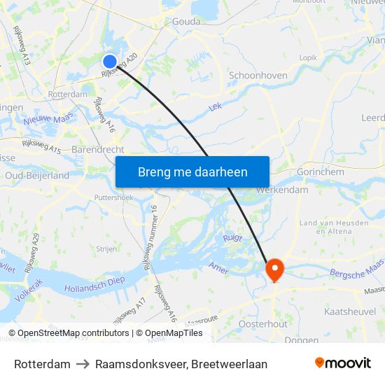 Rotterdam to Raamsdonksveer, Breetweerlaan map