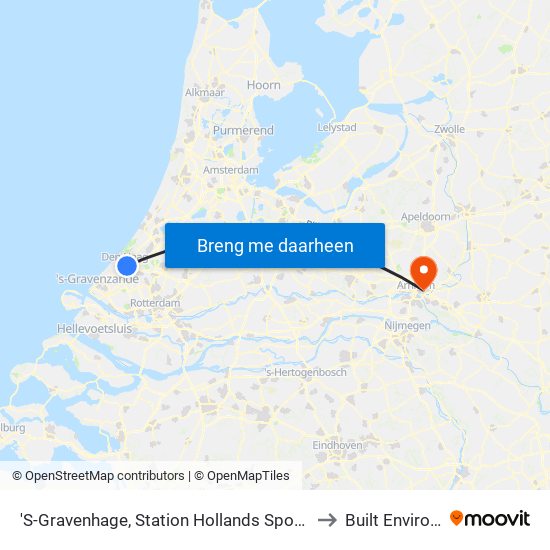 'S-Gravenhage, Station Hollands Spoor (Perron A) to Built Enviroment map
