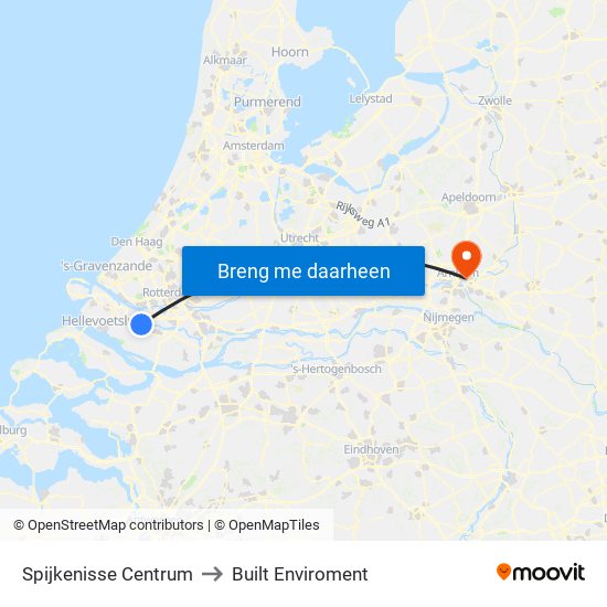 Spijkenisse Centrum to Built Enviroment map