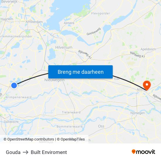 Gouda to Built Enviroment map