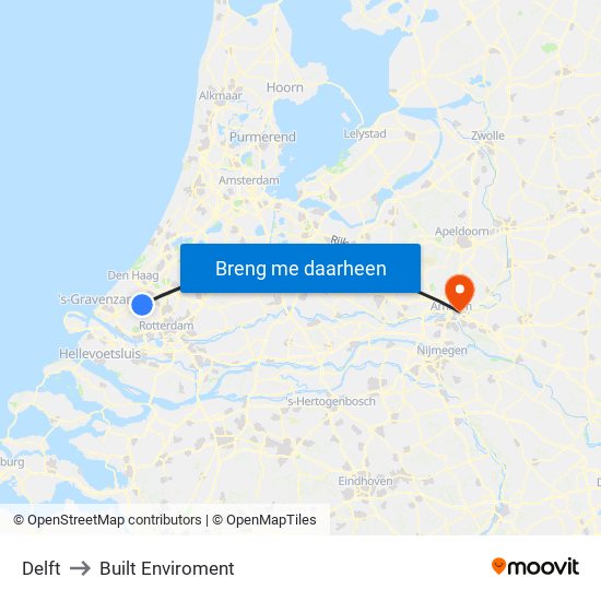 Delft to Built Enviroment map