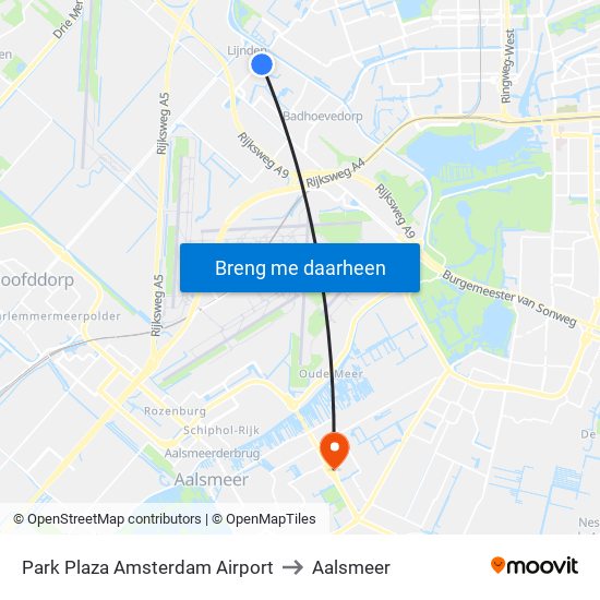 Park Plaza Amsterdam Airport to Aalsmeer map